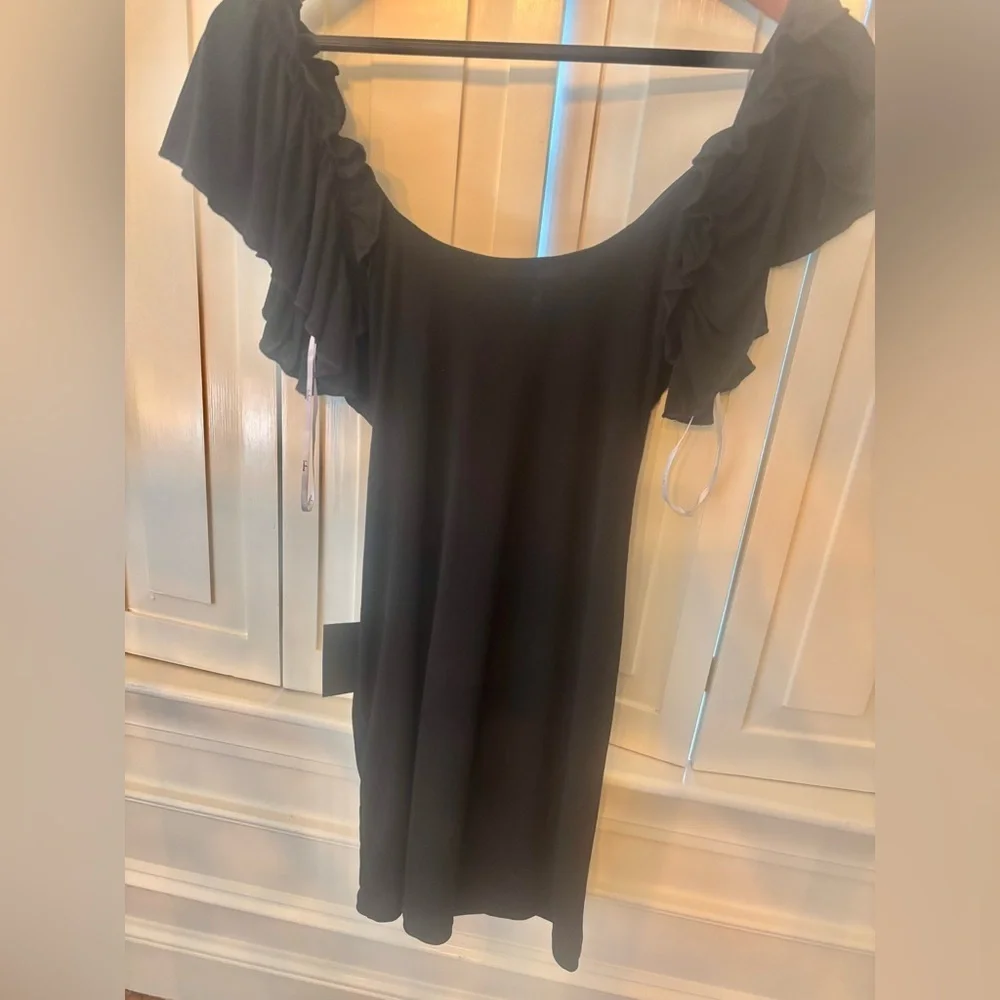 NWT Lulu’s Crushing on Cute Black Flutter Sleeves Mini Dress in Small - Picture 6 of 8